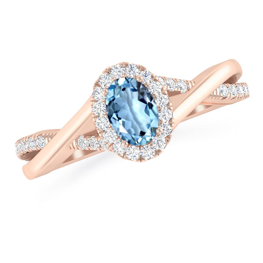 Rose Gold - Aquamarine