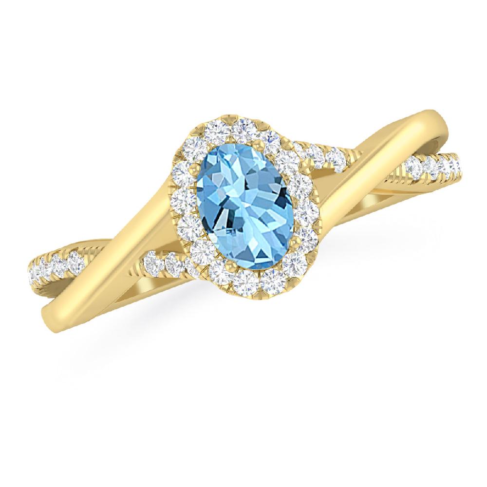 Yellow Gold - Aquamarine