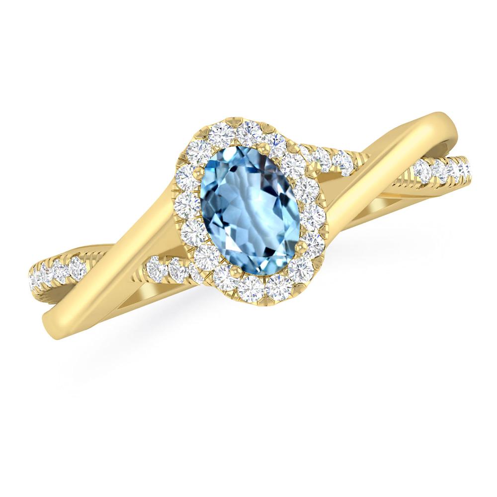 Yellow Gold - Aquamarine