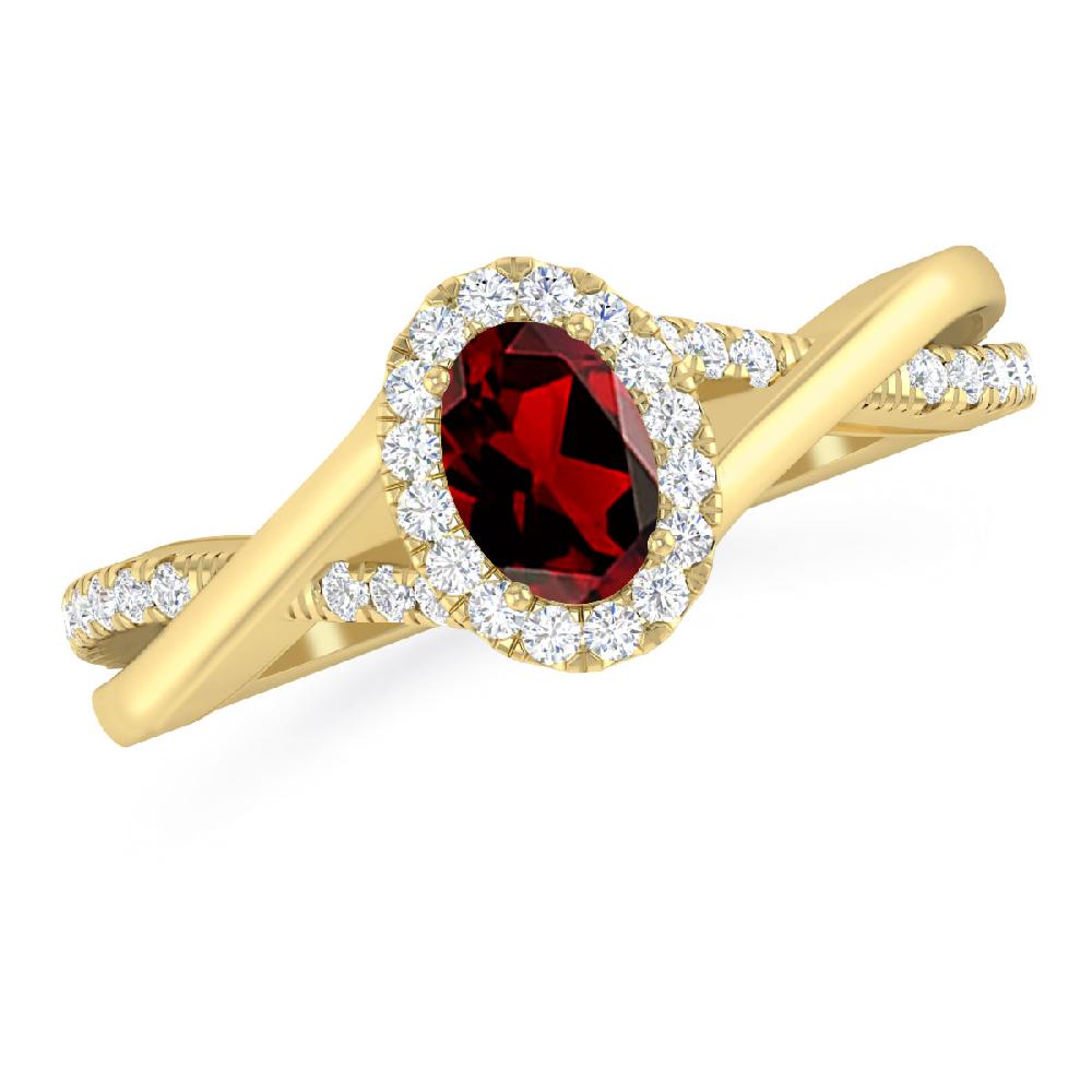 Yellow Gold - Garnet