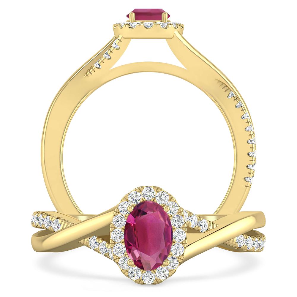 Yellow Gold - Pink Tourmaline