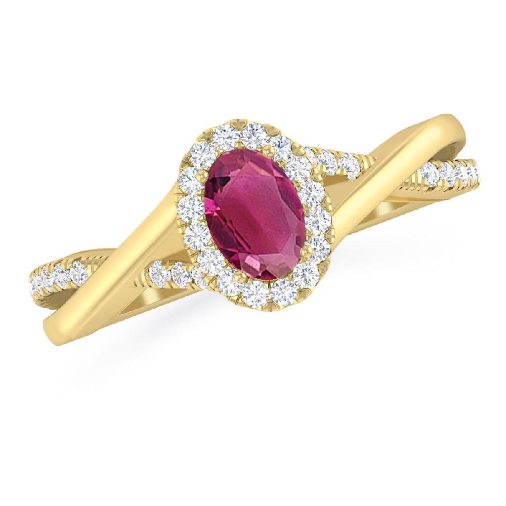 Yellow Gold - Pink Tourmaline