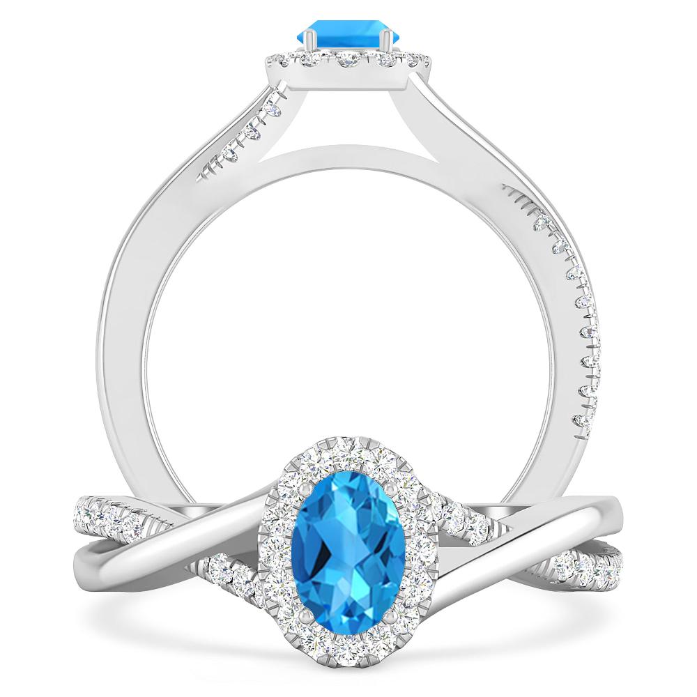 White Gold - Blue Topaz