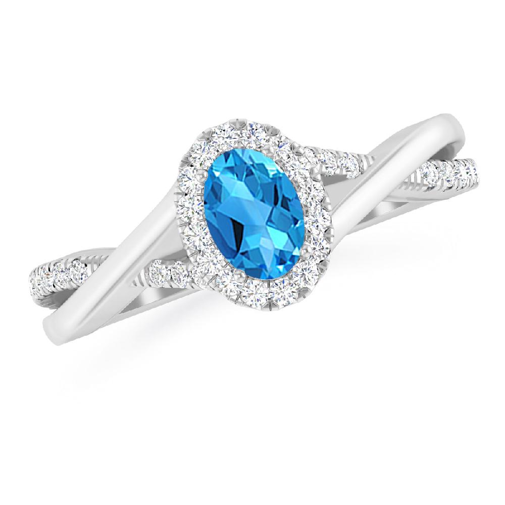 White Gold - Blue Topaz