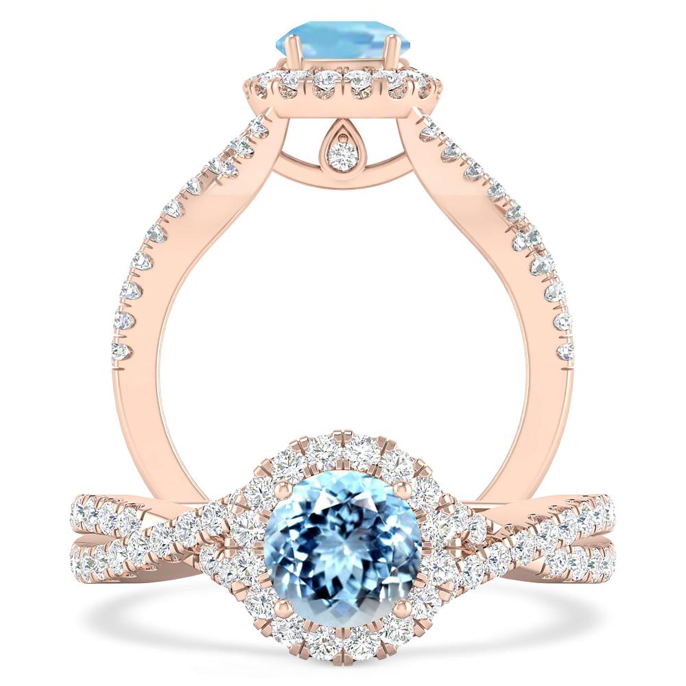 Rose Gold - Aquamarine