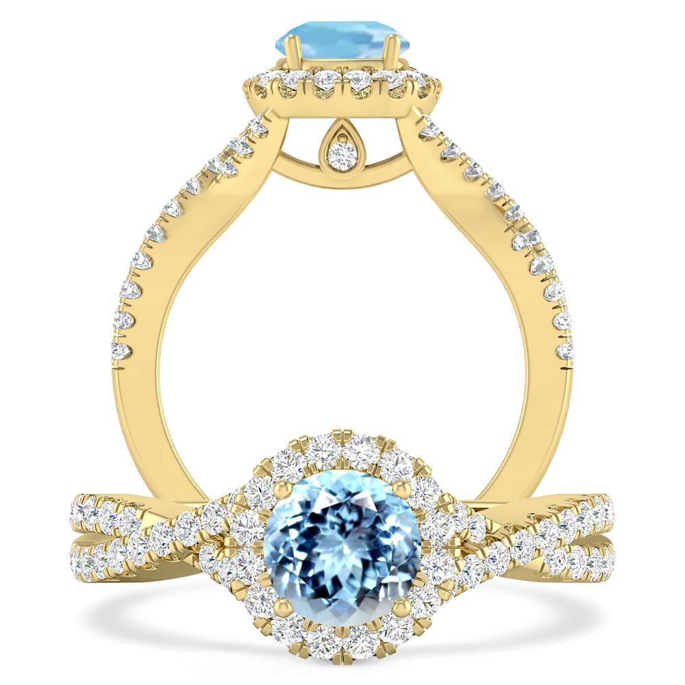 Yellow Gold - Aquamarine