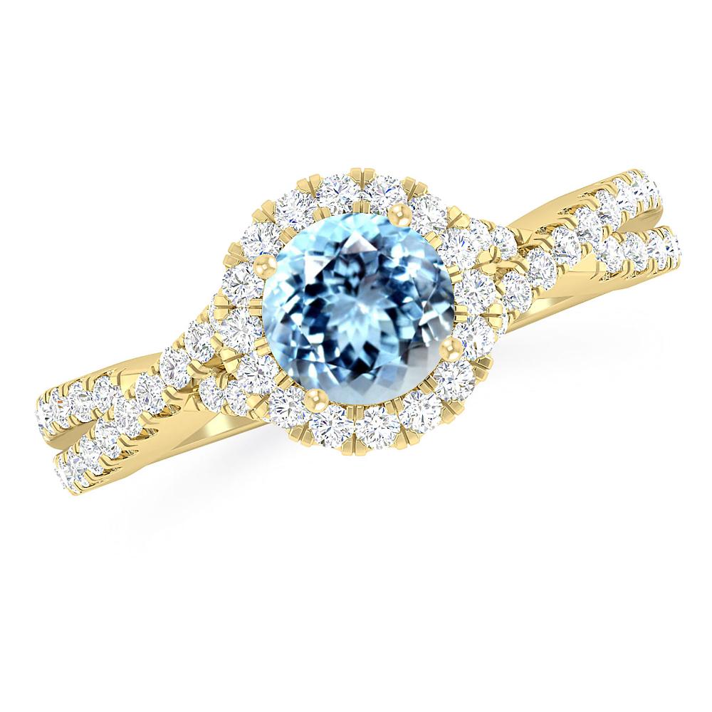 Yellow Gold - Aquamarine