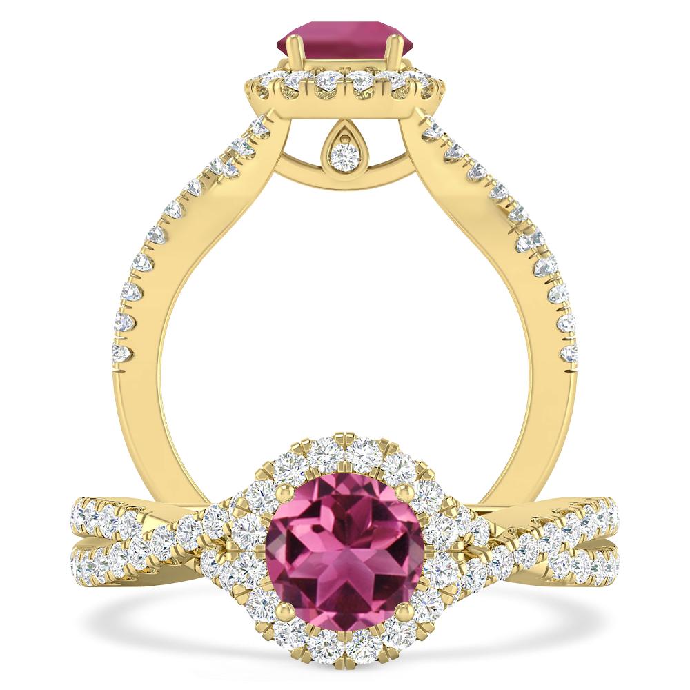 Yellow Gold - Pink Tourmaline