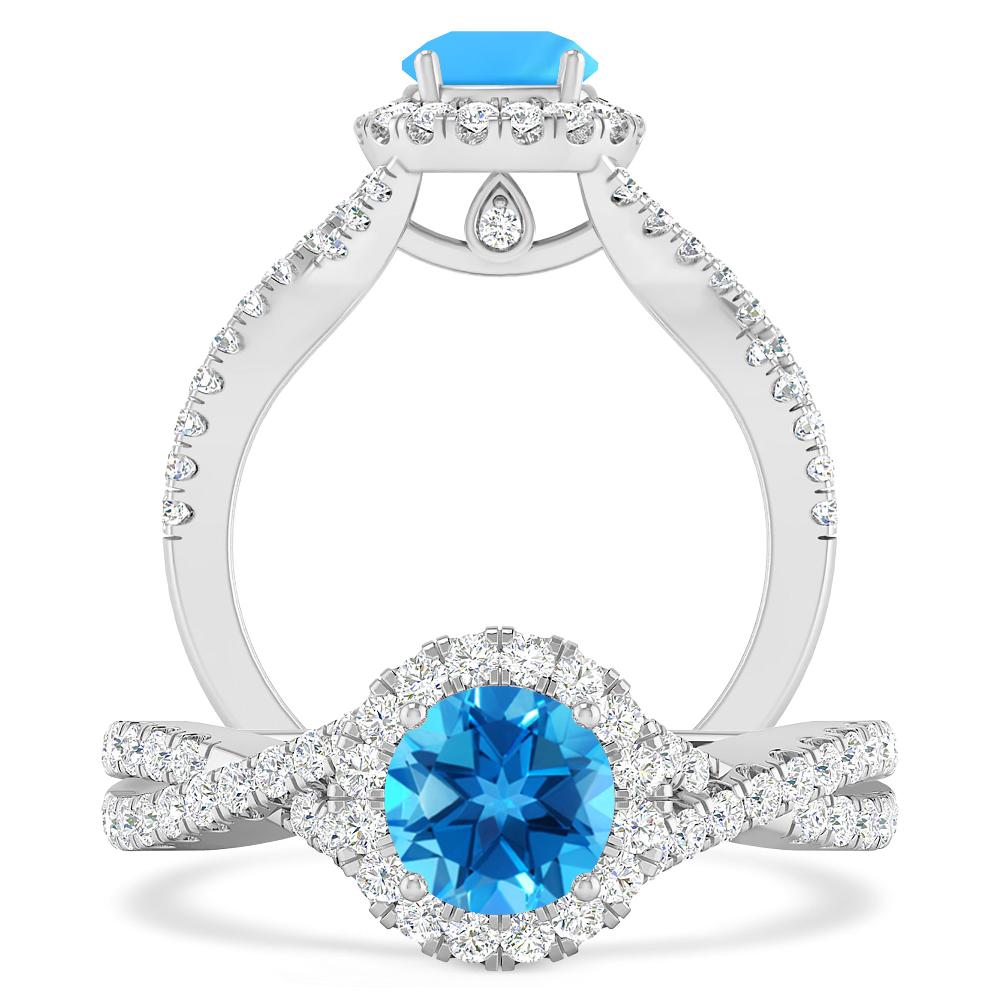 White Gold - Blue Topaz