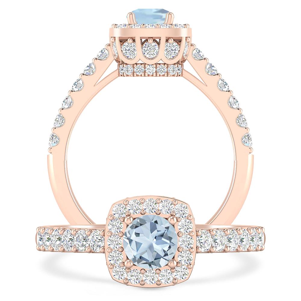 Rose Gold - Aquamarine