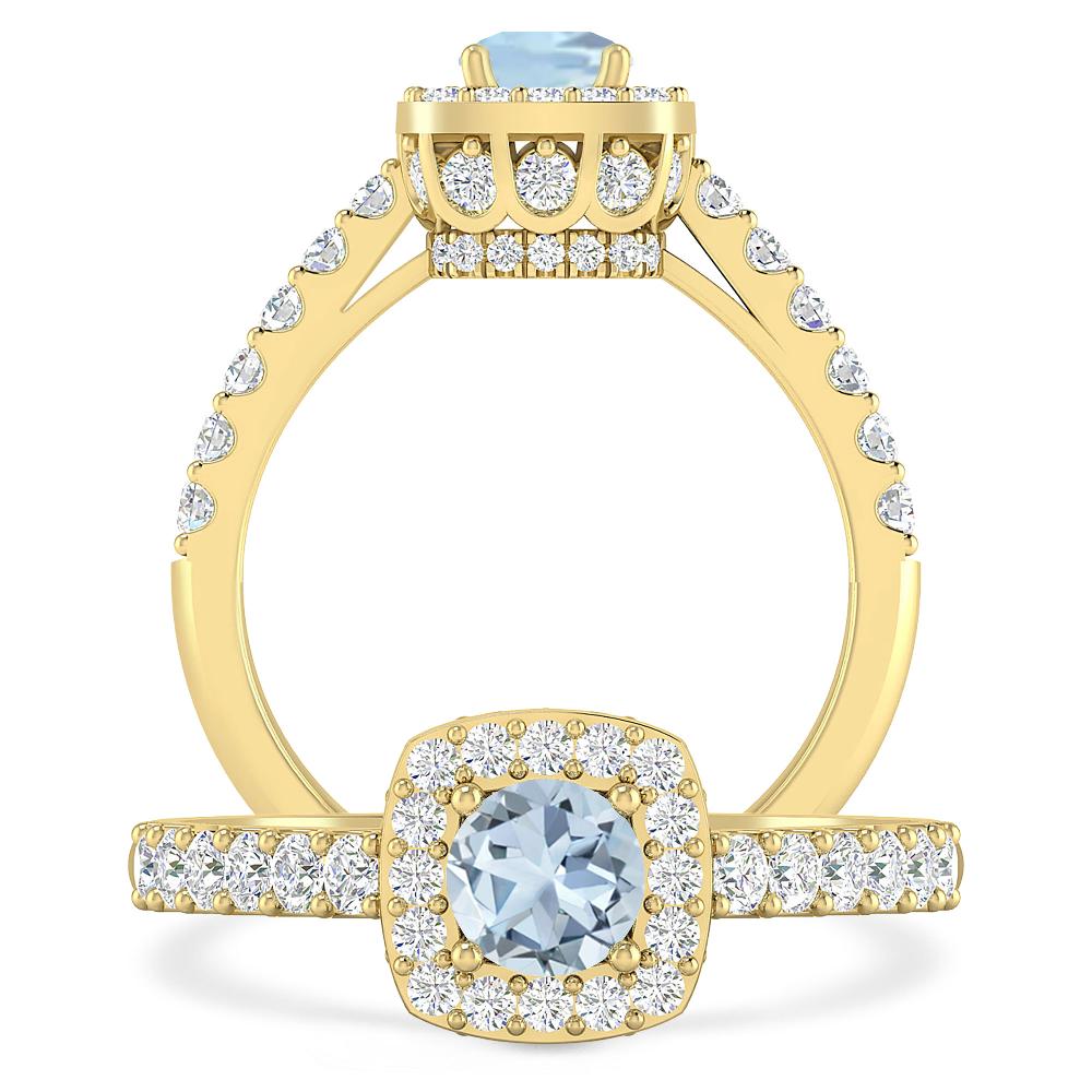 Yellow Gold - Aquamarine