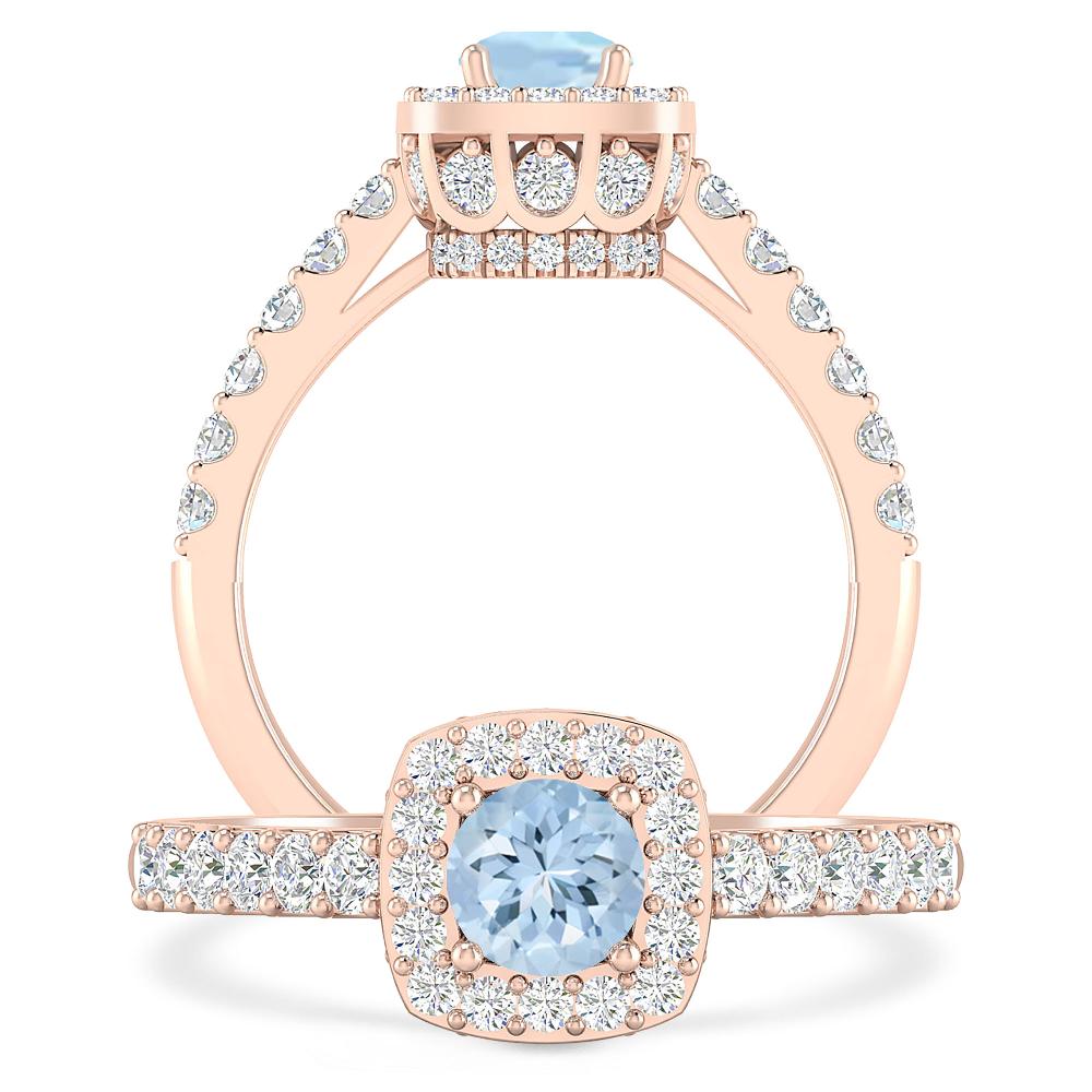 Rose Gold - Aquamarine