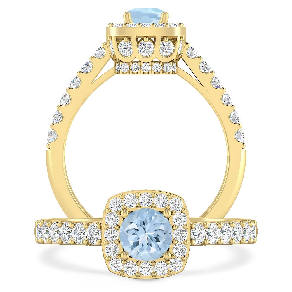 Yellow Gold - Aquamarine