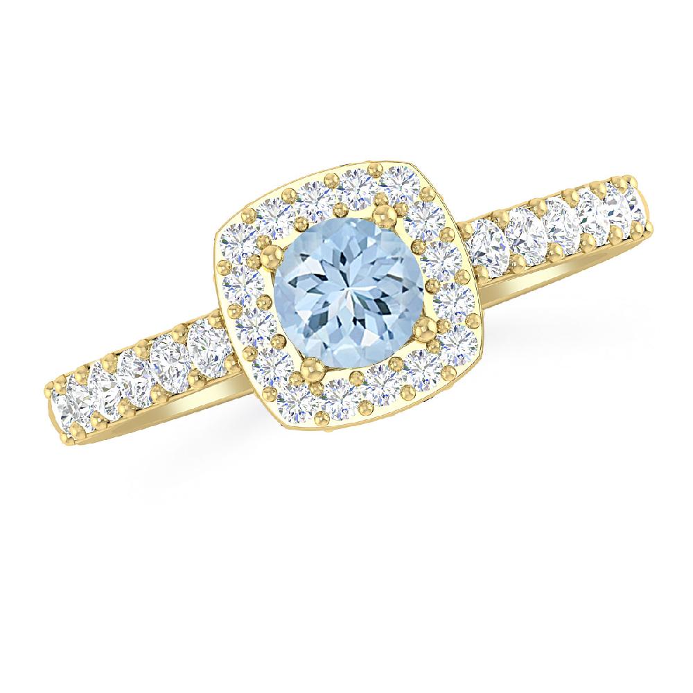 Yellow Gold - Aquamarine