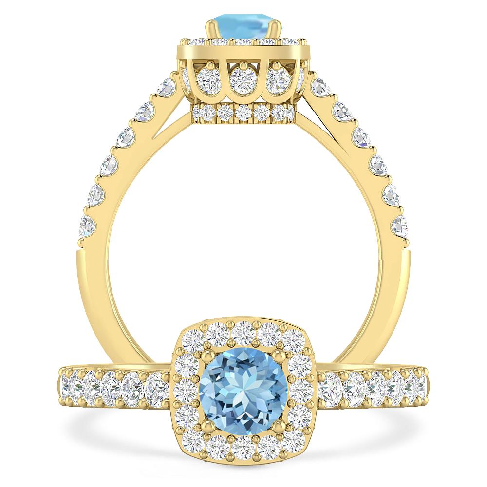 Yellow Gold - Aquamarine