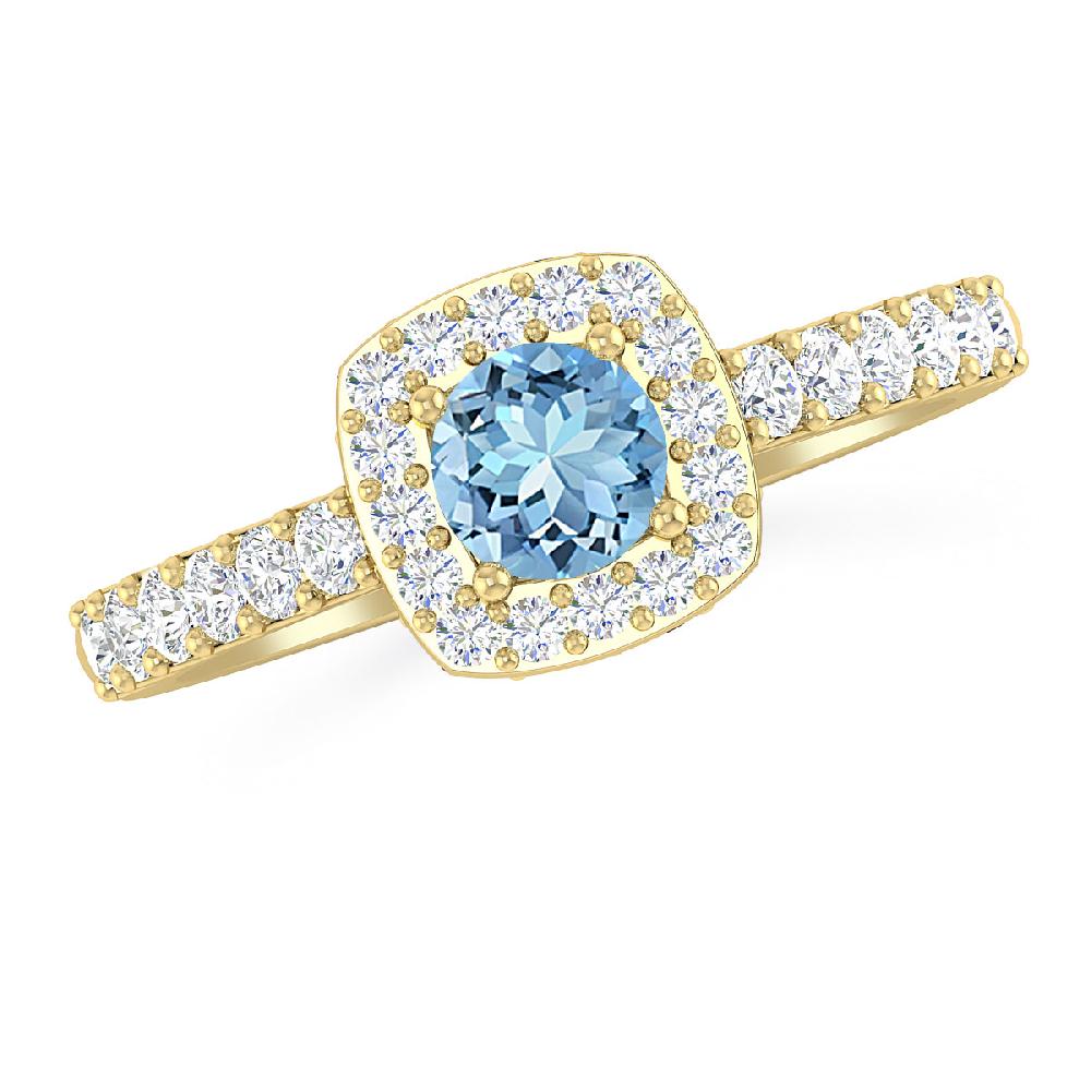 Yellow Gold - Aquamarine