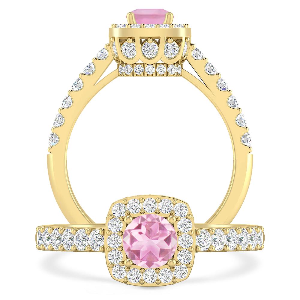 Yellow Gold - Pink Tourmaline