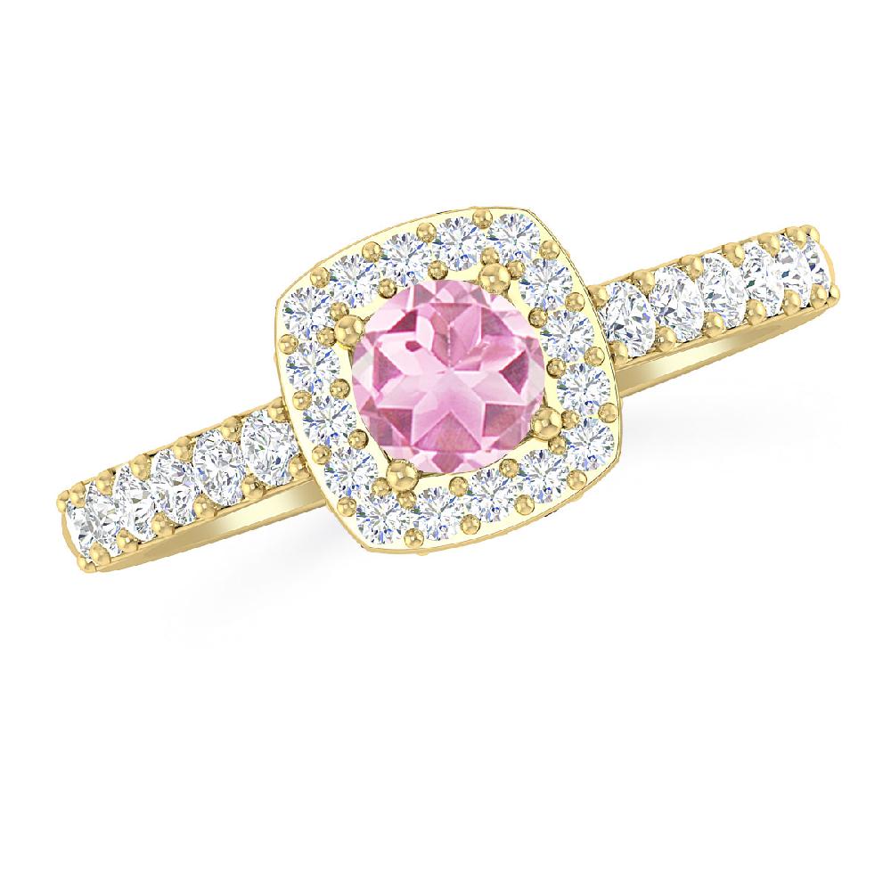 Yellow Gold - Pink Tourmaline