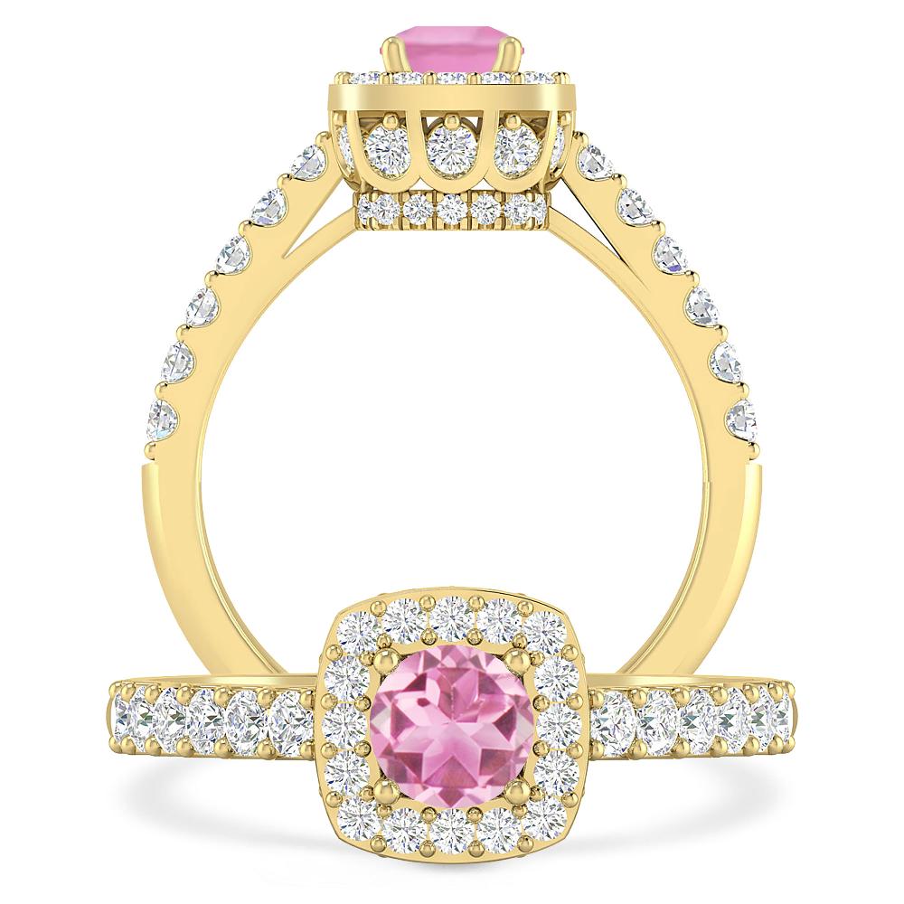 Yellow Gold - Pink Tourmaline