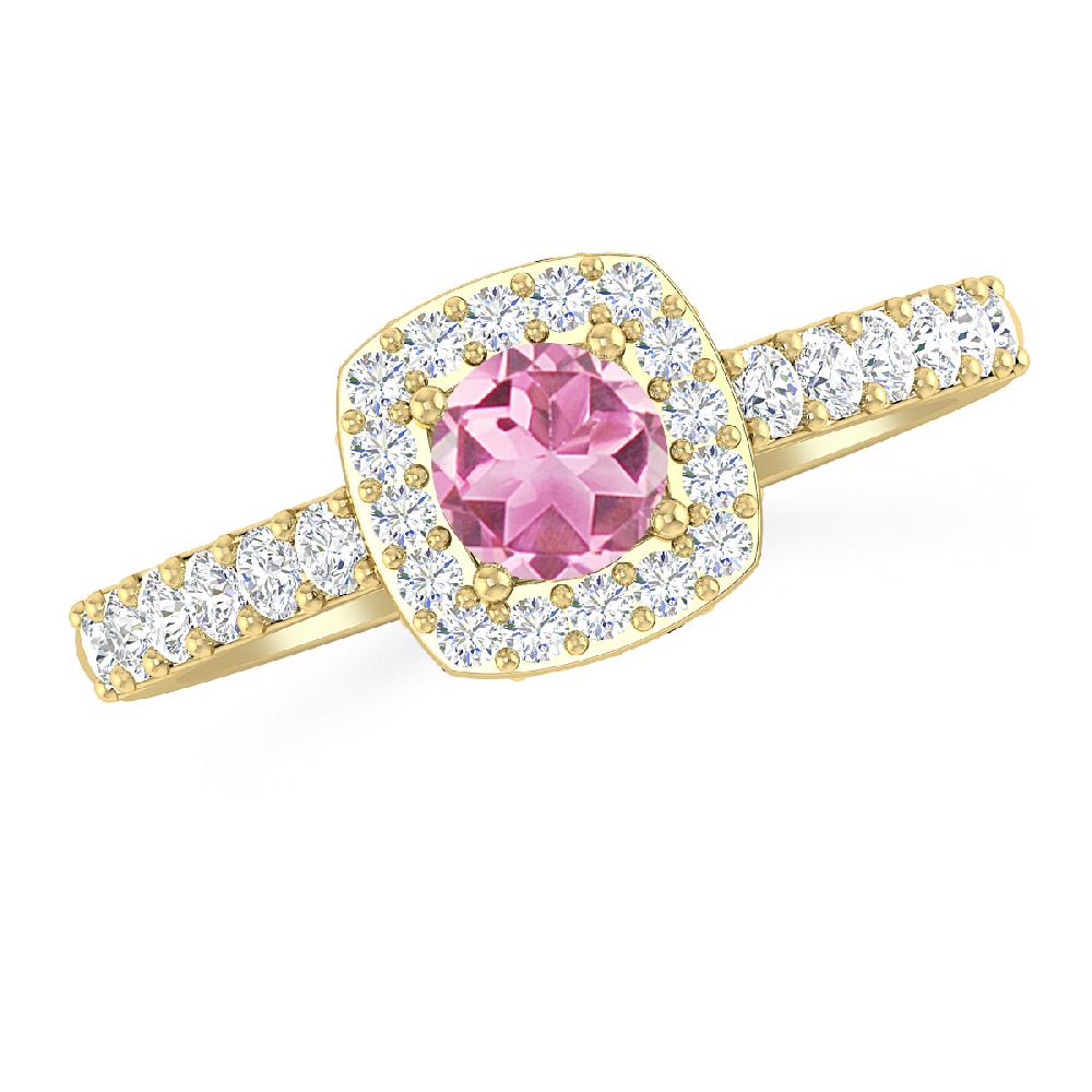 Yellow Gold - Pink Tourmaline