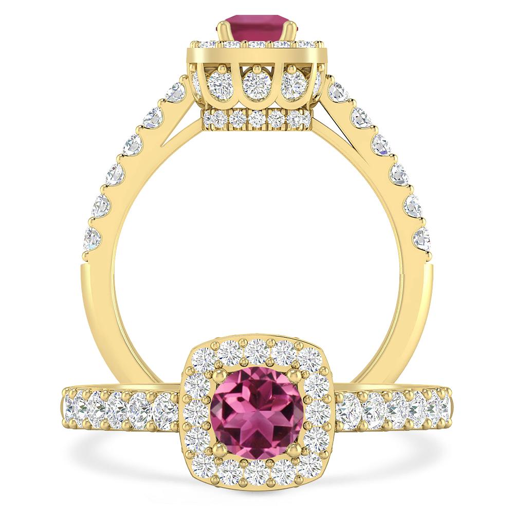 Yellow Gold - Pink Tourmaline