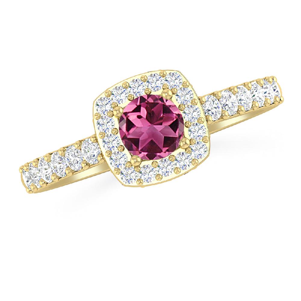 Yellow Gold - Pink Tourmaline