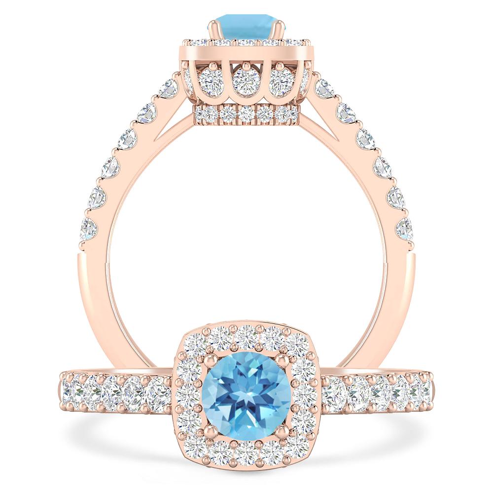 Rose Gold - Blue Topaz