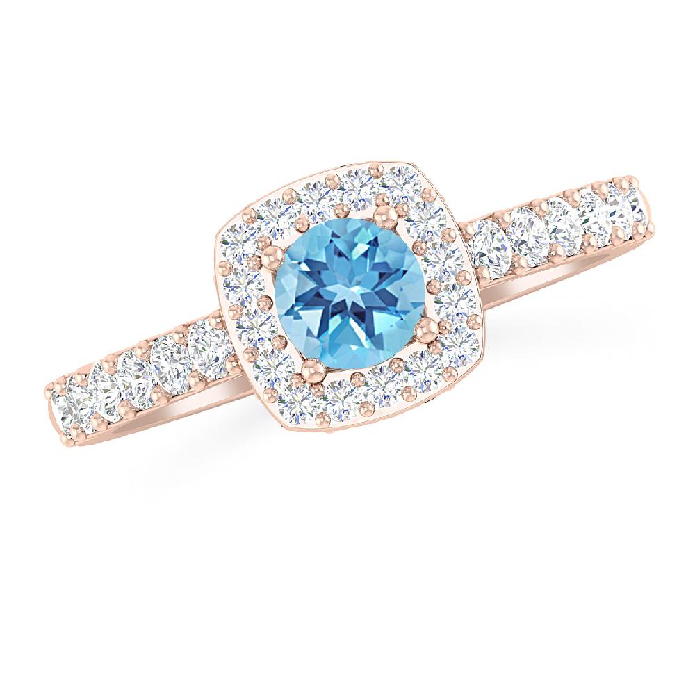 Rose Gold - Blue Topaz