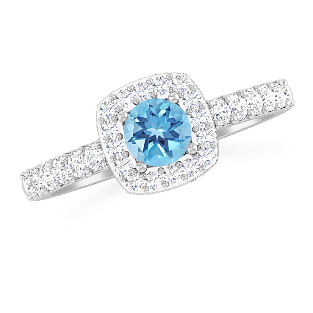 White Gold - Blue Topaz