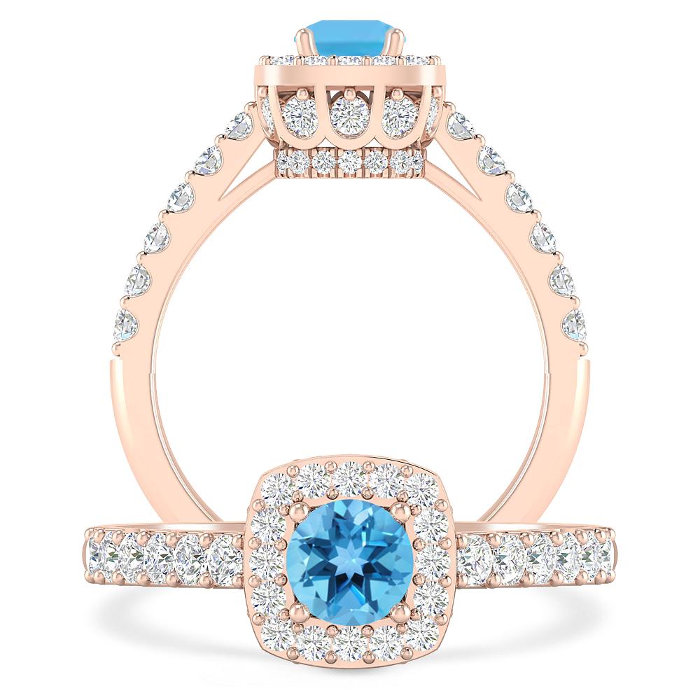 Rose Gold - Blue Topaz