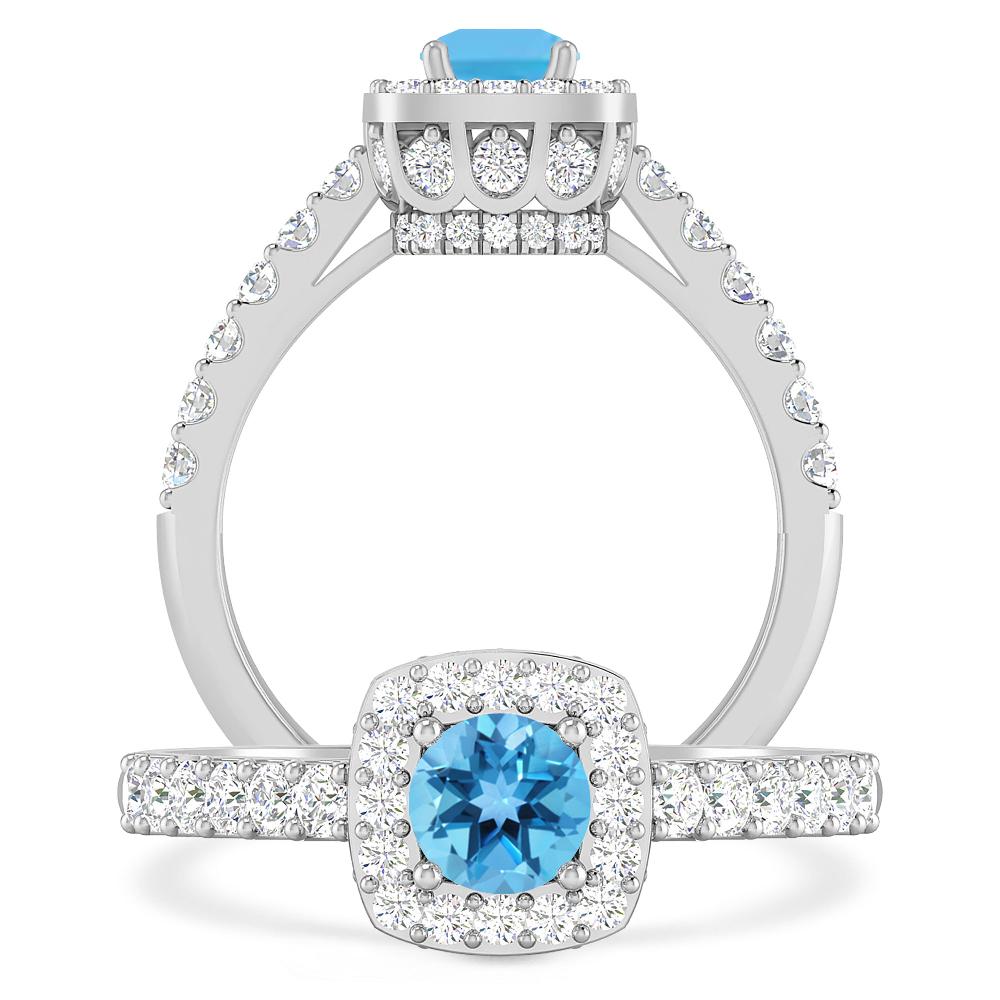 White Gold - Blue Topaz