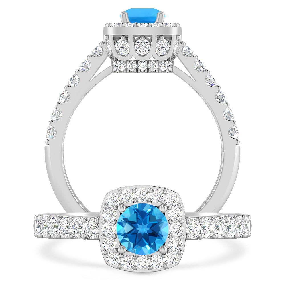 White Gold - Blue Topaz