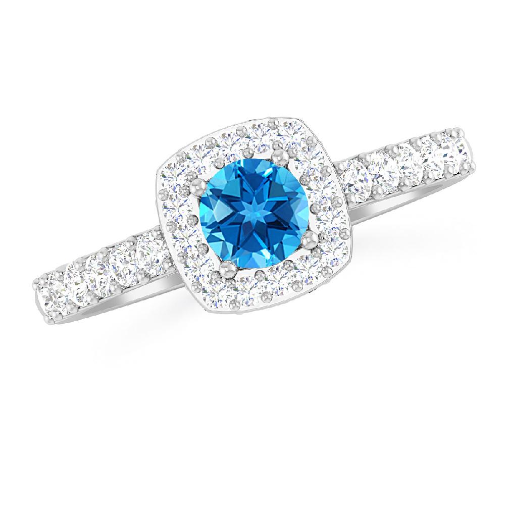 White Gold - Blue Topaz