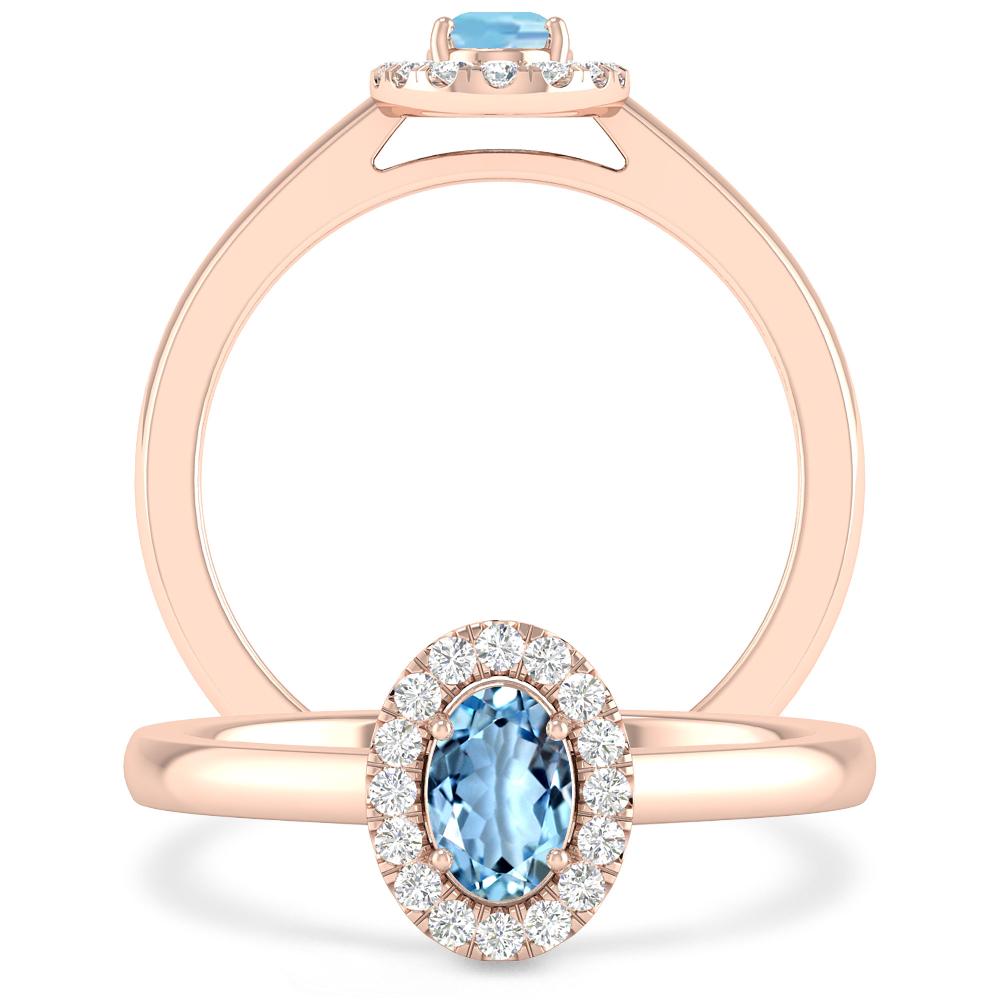 Rose Gold - Aquamarine