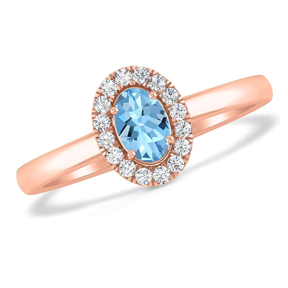 Rose Gold - Aquamarine