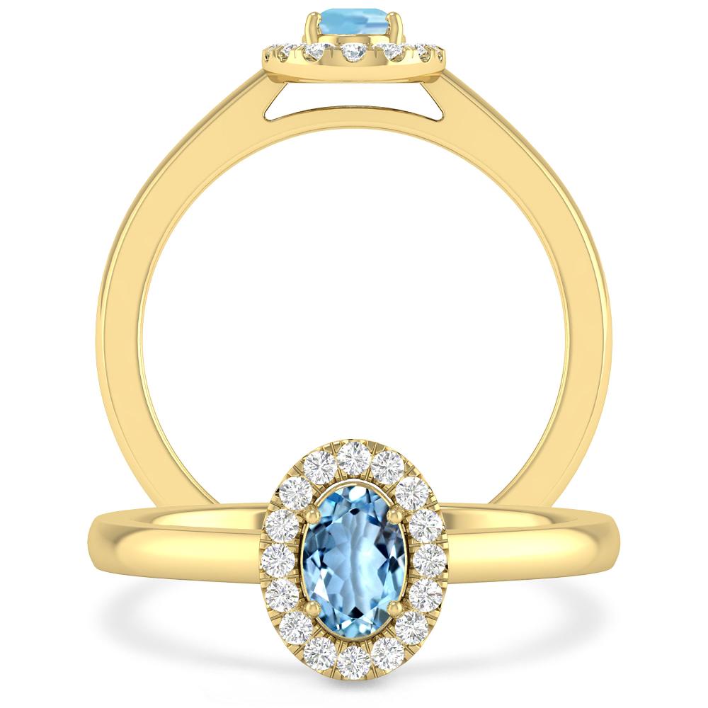 Yellow Gold - Aquamarine