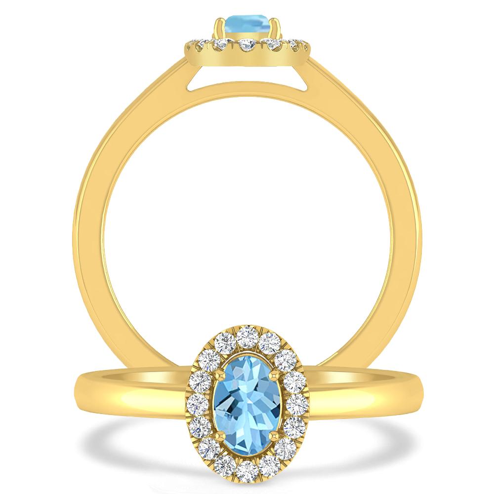 Yellow Gold - Aquamarine