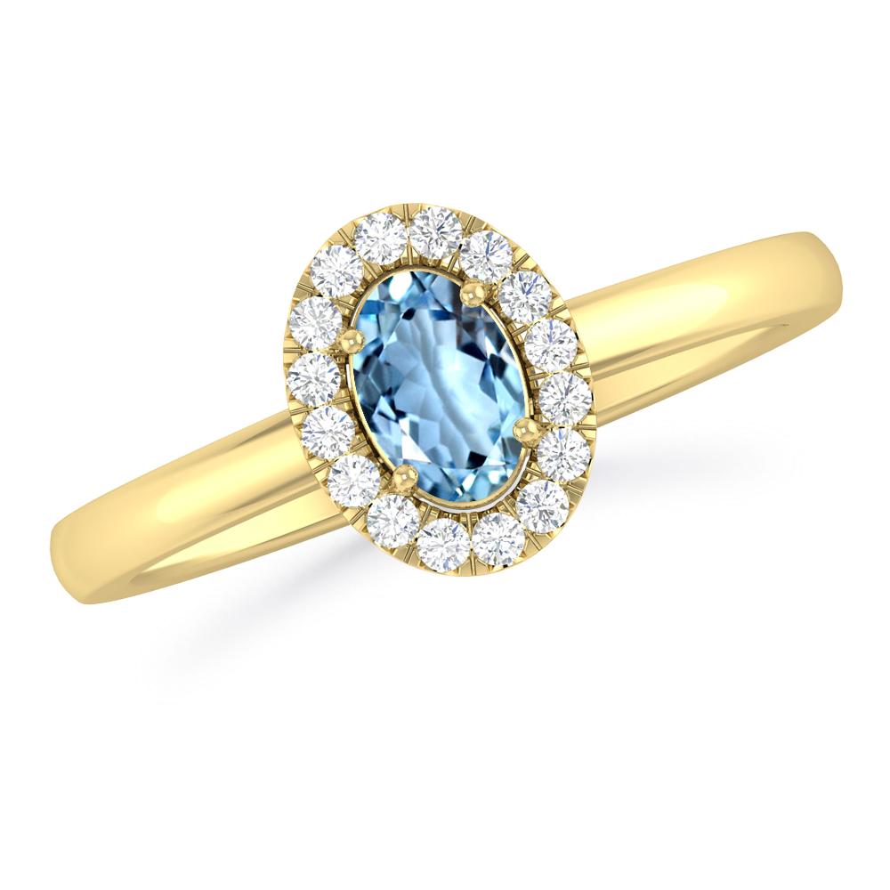 Yellow Gold - Aquamarine