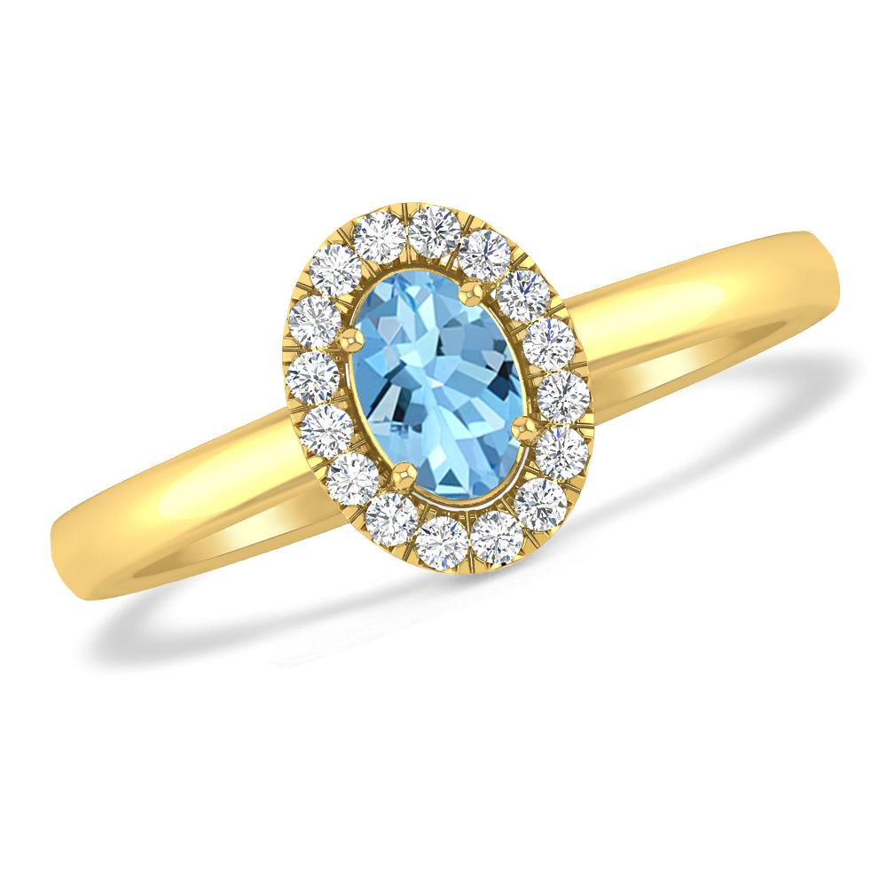 Yellow Gold - Aquamarine