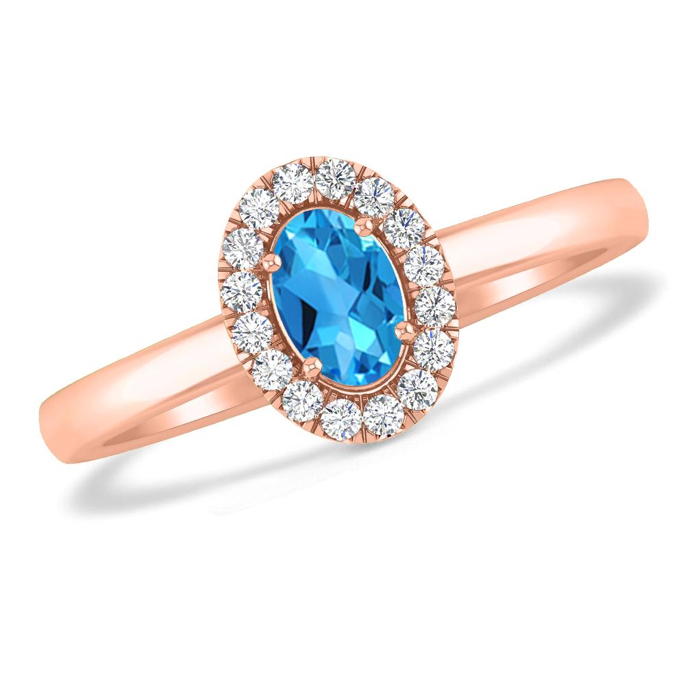 Rose Gold - Blue Topaz