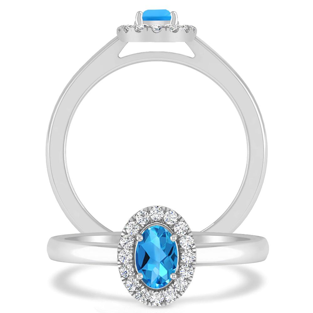 White Gold - Blue Topaz