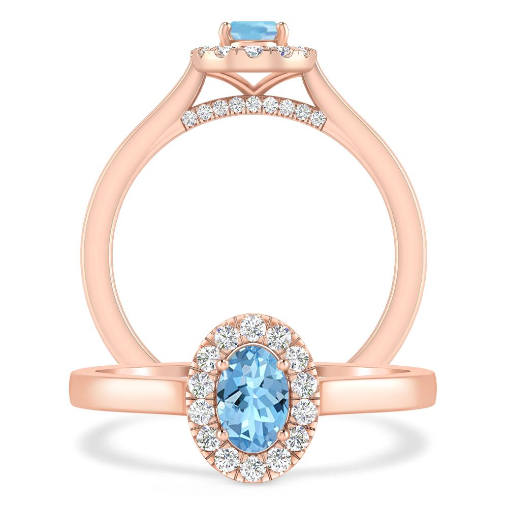 Rose Gold - Aquamarine