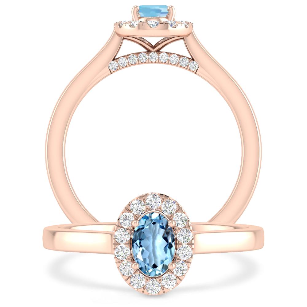 Rose Gold - Aquamarine