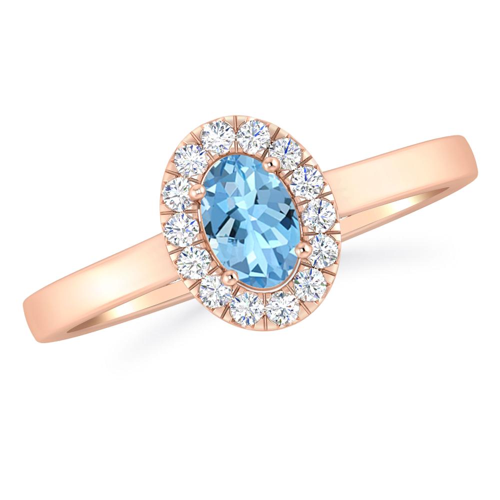 Rose Gold - Aquamarine