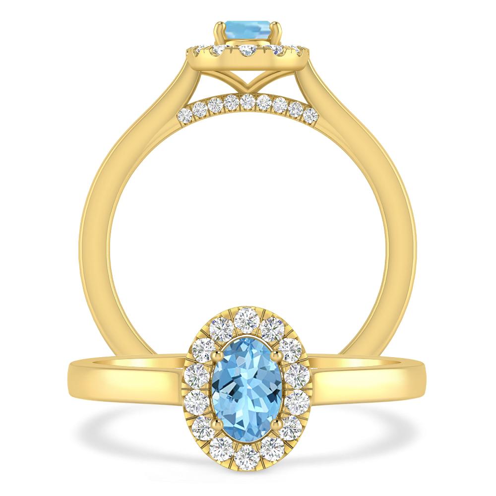 Yellow Gold - Aquamarine