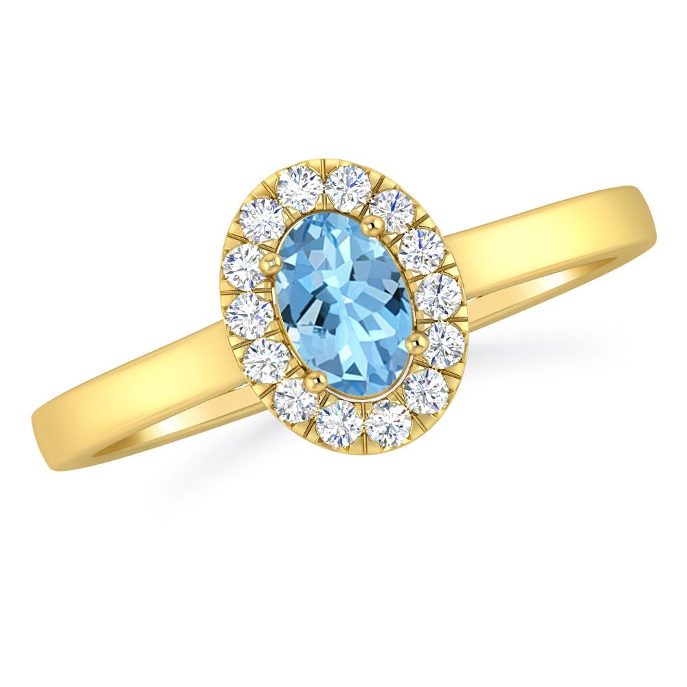 Yellow Gold - Aquamarine