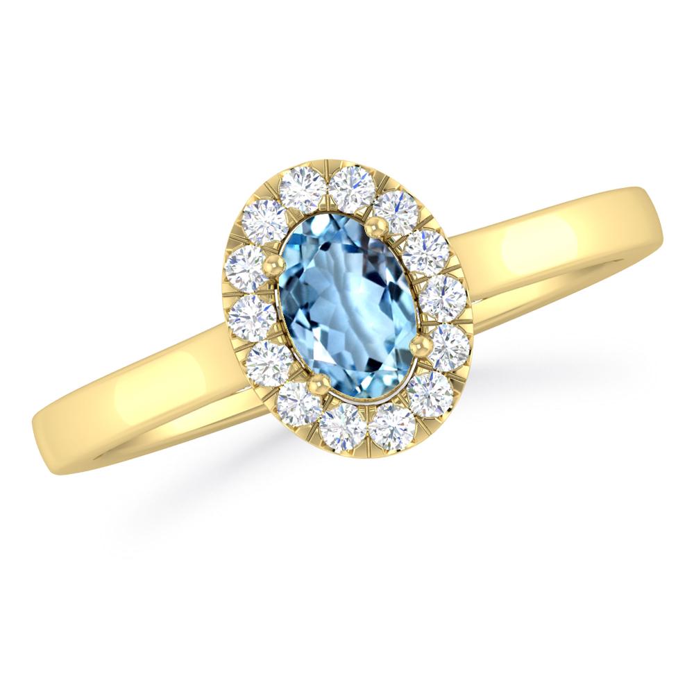 Yellow Gold - Aquamarine