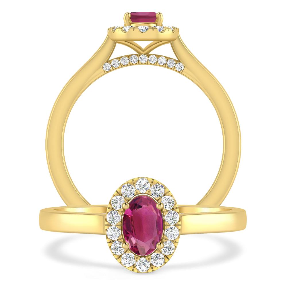 Yellow Gold - Pink Tourmaline