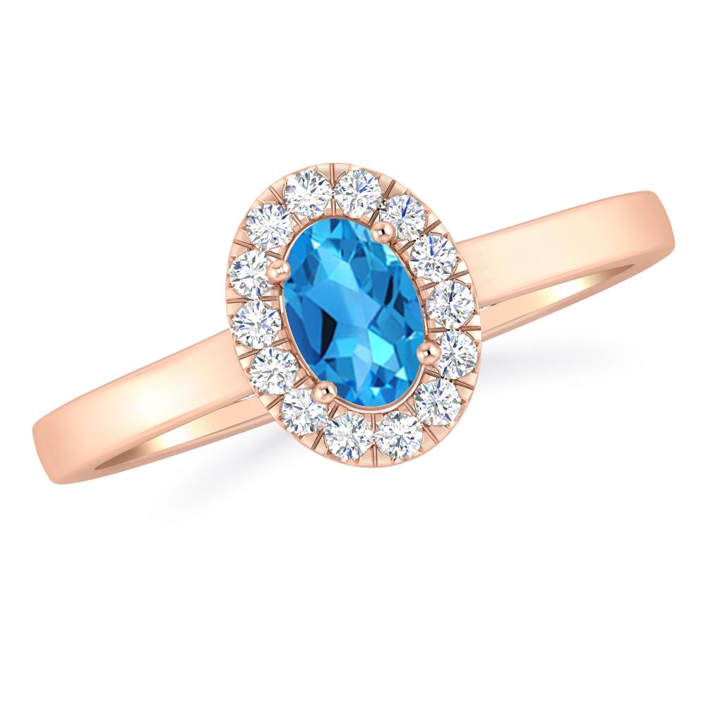 Rose Gold - Blue Topaz