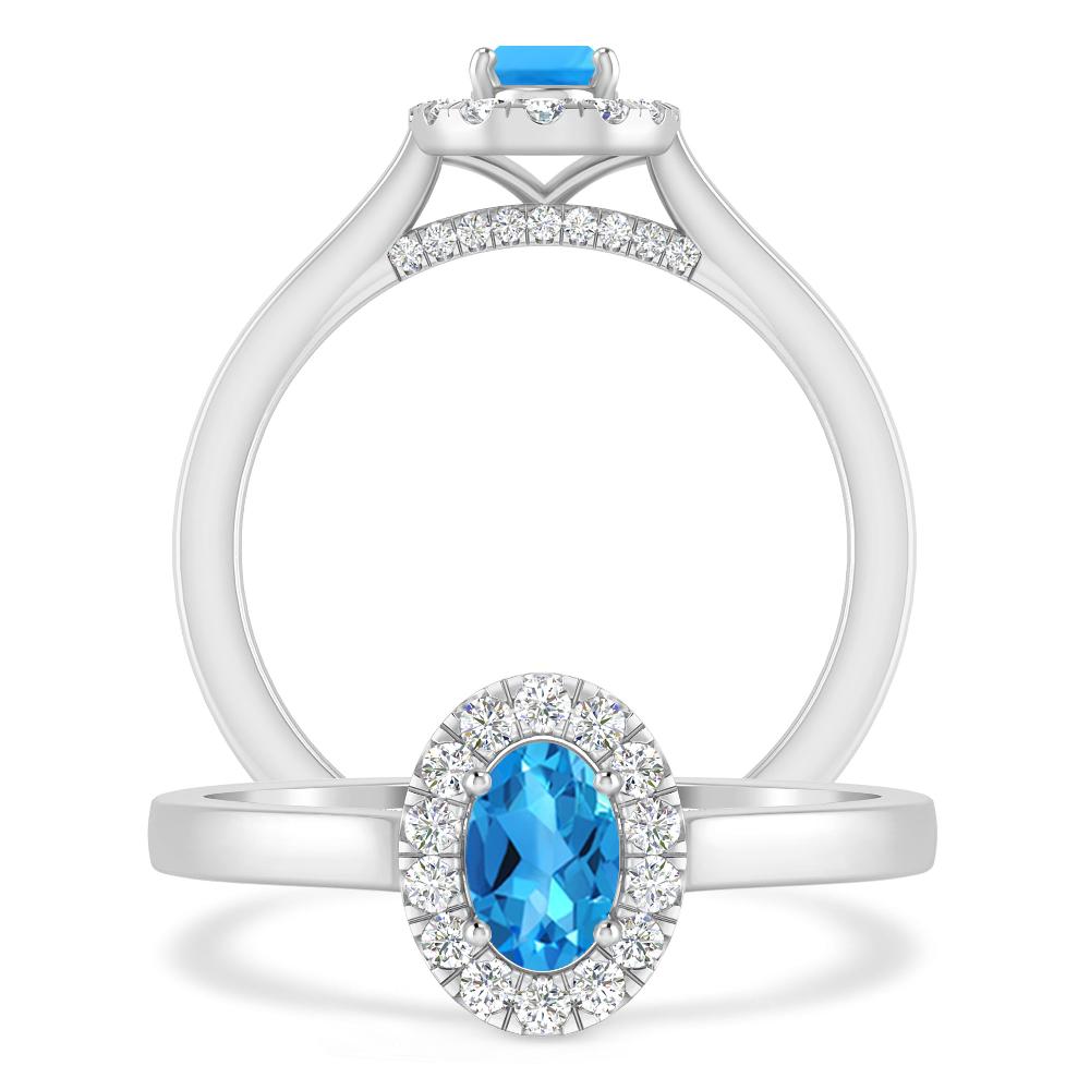 White Gold - Blue Topaz